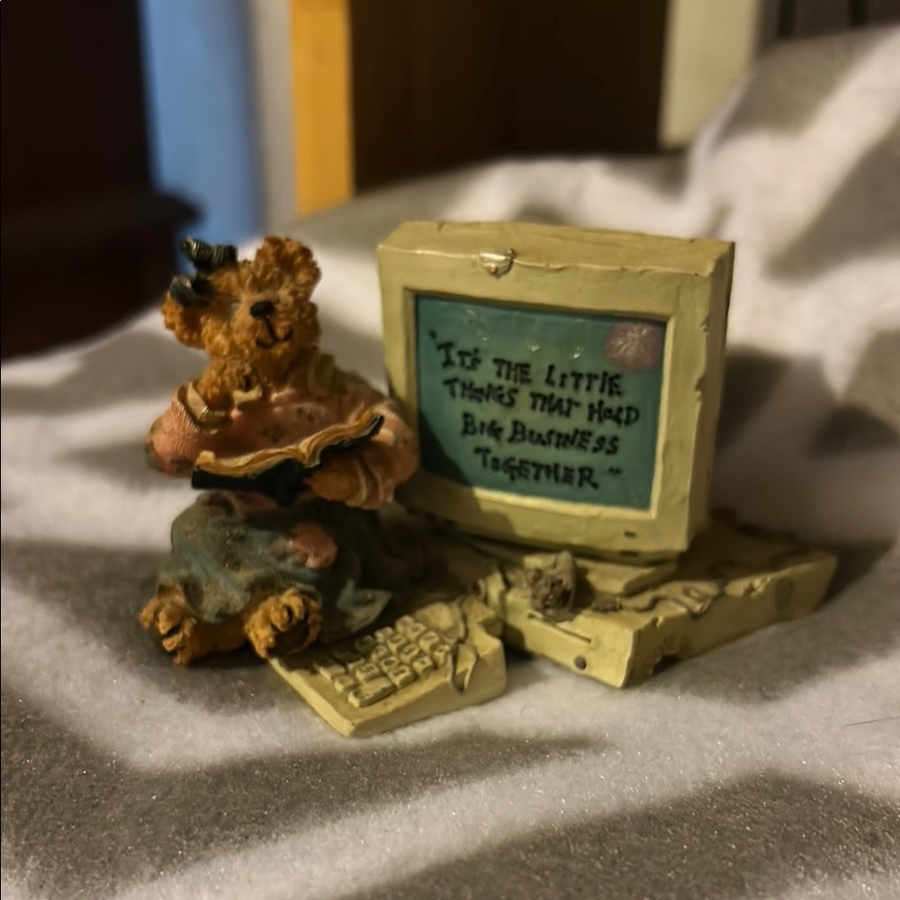 Boyd’s Bear Figurine with Computer